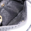 BOTTEGA VENETA INTRECCIATO Hand Bag Leather Black Gold Auth 197615-22