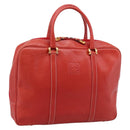 LOEWE Business Bag Leather Red Gold Auth 197616-1