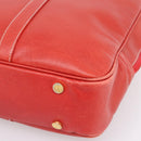 LOEWE Business Bag Leather Red Gold Auth 197616-9