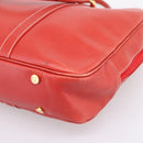 LOEWE Business Bag Leather Red Gold Auth 197616-15