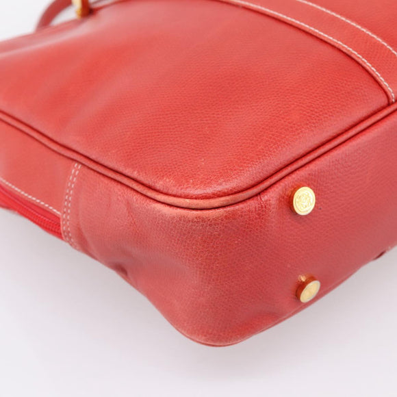 LOEWE Business Bag Leather Red Gold Auth 197616