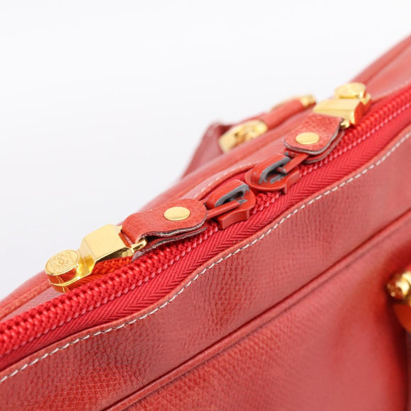 LOEWE Business Bag Leather Red Gold Auth 197616