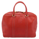 LOEWE Business Bag Leather Red Gold Auth 197616-13