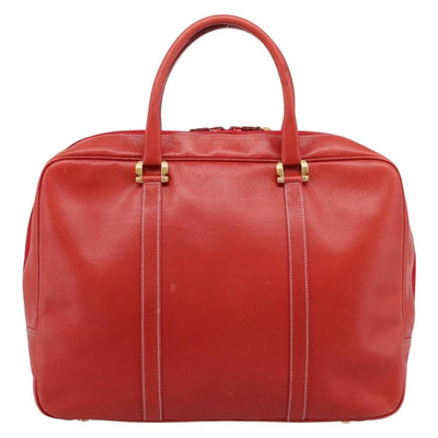 LOEWE Business Bag Leather Red Gold Auth 197616 - 0
