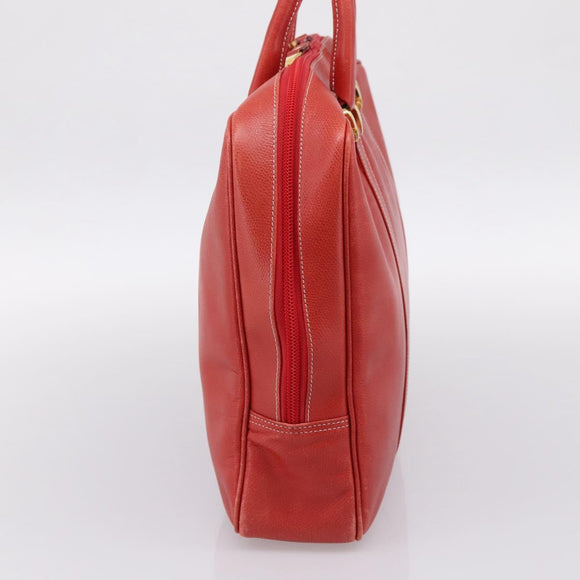 LOEWE Business Bag Leather Red Gold Auth 197616