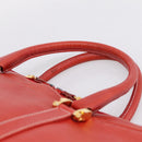 LOEWE Business Bag Leather Red Gold Auth 197616-8