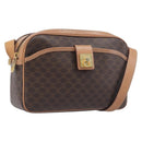 CELINE Macadam Shoulder Bag PVC Leather Brown Gold Auth 197617A-1