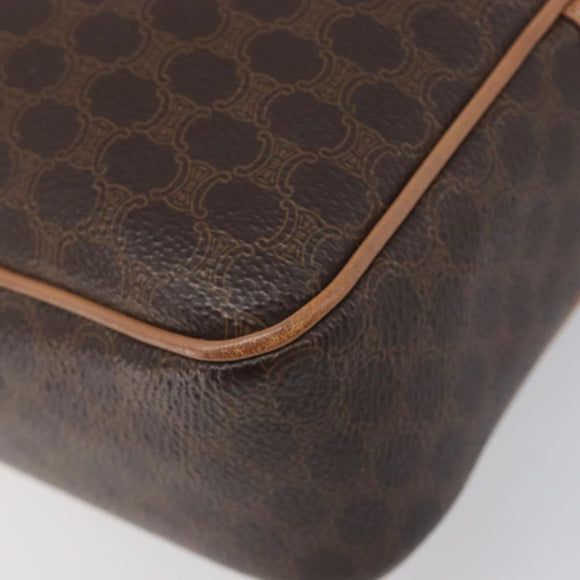 CELINE Macadam Shoulder Bag PVC Leather Brown Gold Auth 197617A