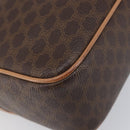 CELINE Macadam Shoulder Bag PVC Leather Brown Gold Auth 197617A-11