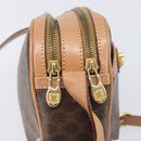 CELINE Macadam Shoulder Bag PVC Leather Brown Gold Auth 197617A-15