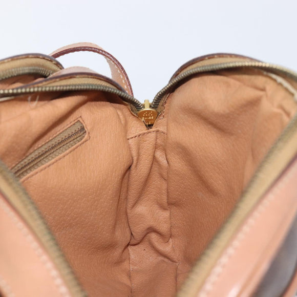 CELINE Macadam Shoulder Bag PVC Leather Brown Gold Auth 197617A