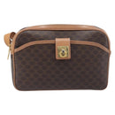 CELINE Macadam Shoulder Bag PVC Leather Brown Gold Auth 197617A-2