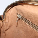 CELINE Macadam Shoulder Bag PVC Leather Brown Gold Auth 197617A-21