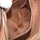 CELINE Macadam Shoulder Bag PVC Leather Brown Gold Auth 197617A-22