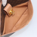 CELINE Macadam Shoulder Bag PVC Leather Brown Gold Auth 197617A-24