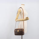CELINE Macadam Shoulder Bag PVC Leather Brown Gold Auth 197617A-25