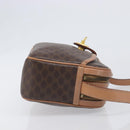 CELINE Macadam Shoulder Bag PVC Leather Brown Gold Auth 197617A-4