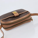 CELINE Macadam Shoulder Bag PVC Leather Brown Gold Auth 197617A-6