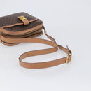 CELINE Macadam Shoulder Bag PVC Leather Brown Gold Auth 197617A-7