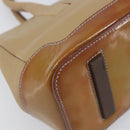 PRADA Hand Bag Leather Beige Silver Auth 197618-11