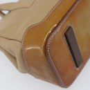 PRADA Hand Bag Leather Beige Silver Auth 197618-13