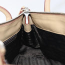PRADA Hand Bag Leather Beige Silver Auth 197618-18