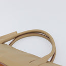 PRADA Hand Bag Leather Beige Silver Auth 197618-8