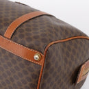CELINE Macadam Canvas Boston Bag PVC Leather Brown Gold Auth 197619-14
