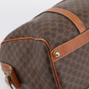 CELINE Macadam Canvas Boston Bag PVC Leather Brown Gold Auth 197619-9