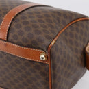 CELINE Macadam Canvas Boston Bag PVC Leather Brown Gold Auth 197619-15