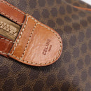 CELINE Macadam Canvas Boston Bag PVC Leather Brown Gold Auth 197619-17