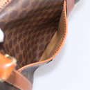 CELINE Macadam Canvas Boston Bag PVC Leather Brown Gold Auth 197619-22