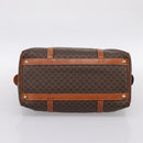 CELINE Macadam Canvas Boston Bag PVC Leather Brown Gold Auth 197619-5