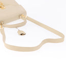 GUCCI Hand Bag Leather 2way Beige Gold Auth 197623-9