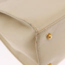 GUCCI Hand Bag Leather 2way Beige Gold Auth 197623-17