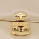 GUCCI Hand Bag Leather 2way Beige Gold Auth 197623-21