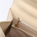 GUCCI Hand Bag Leather 2way Beige Gold Auth 197623-27
