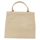 GUCCI Hand Bag Leather 2way Beige Gold Auth 197623-2