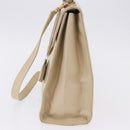 GUCCI Hand Bag Leather 2way Beige Gold Auth 197623-4