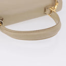 GUCCI Hand Bag Leather 2way Beige Gold Auth 197623-7