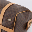 CELINE Macadam Canvas Boston Bag PVC Leather Brown Gold Auth 197624A-10