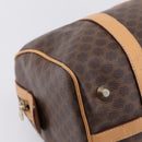 CELINE Macadam Canvas Boston Bag PVC Leather Brown Gold Auth 197624A-11
