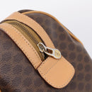 CELINE Macadam Canvas Boston Bag PVC Leather Brown Gold Auth 197624A-14