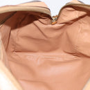 CELINE Macadam Canvas Boston Bag PVC Leather Brown Gold Auth 197624A-16