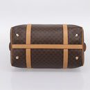 CELINE Macadam Canvas Boston Bag PVC Leather Brown Gold Auth 197624A-9