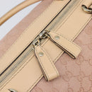 GUCCI GG Canvas Lovely Boston Bag Pink Gold Auth 197628-16