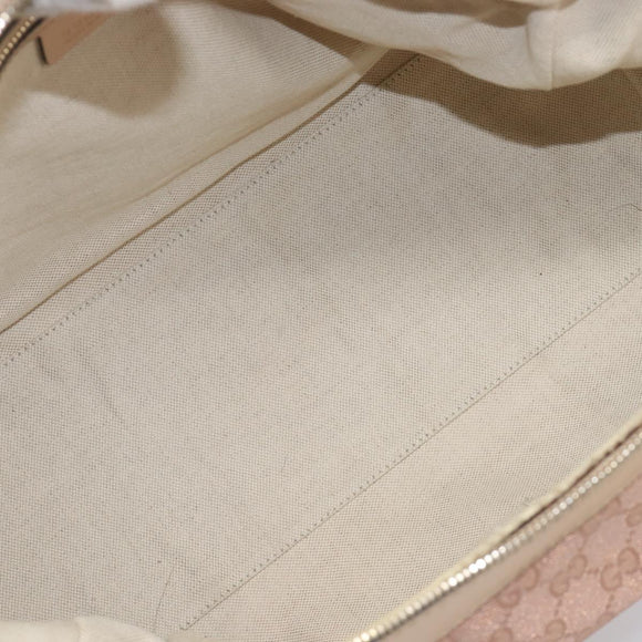 GUCCI GG Canvas Lovely Boston Bag Pink Gold Auth 197628