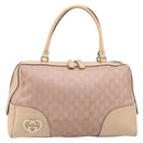 GUCCI GG Canvas Lovely Boston Bag Pink Gold Auth 197628-2