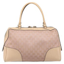 GUCCI GG Canvas Lovely Boston Bag Pink Gold Auth 197628-3