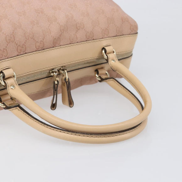 GUCCI GG Canvas Lovely Boston Bag Pink Gold Auth 197628